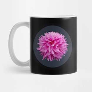 Strong Pink Semi Cactus Dahlia Flower Circle Frame Mug